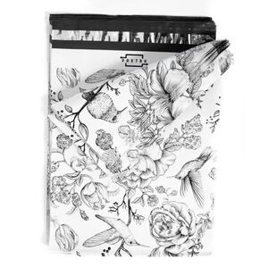 100 large polymailers 12x15 inches vintage birds boho print designer plastic bag